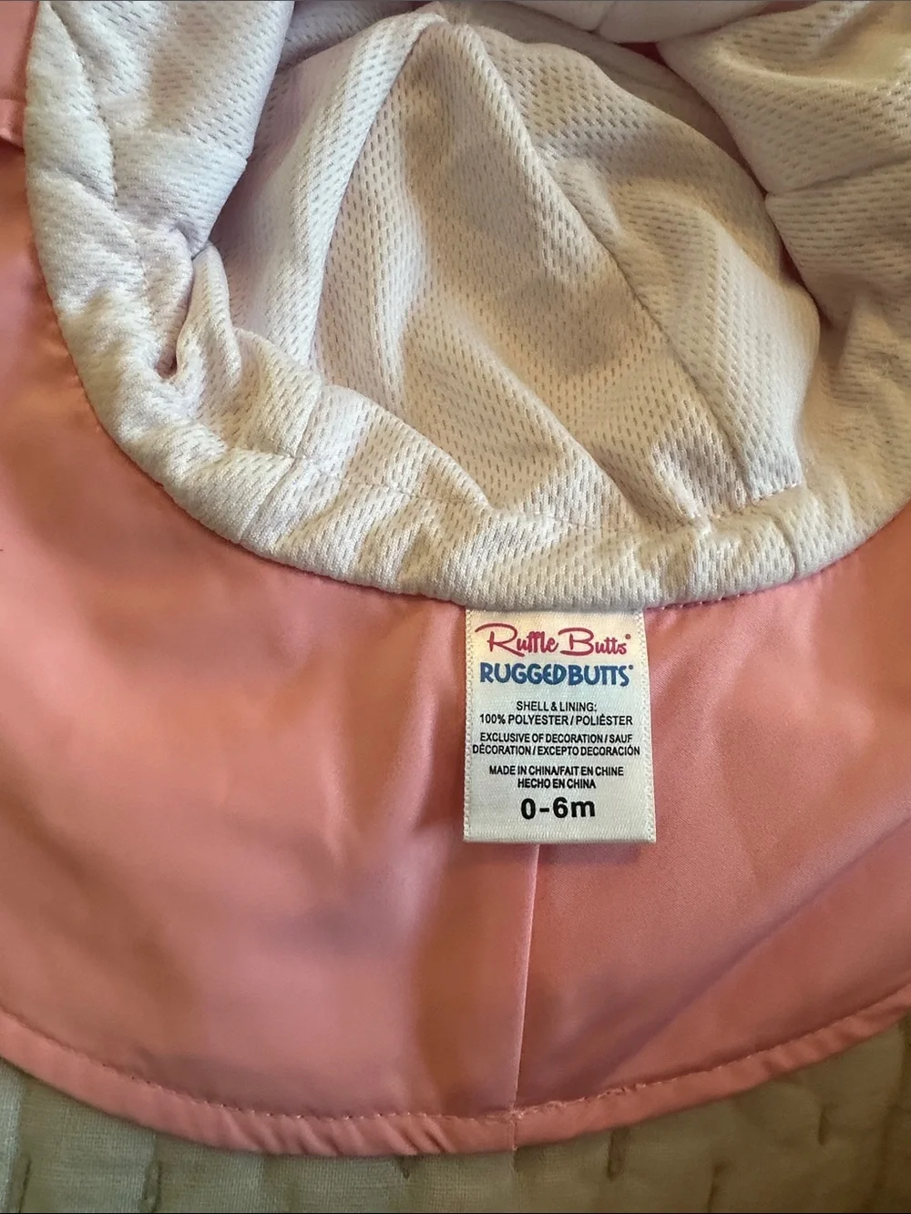 Ruffle Butts Light Pink Kids Sun Hat with Chin Cord